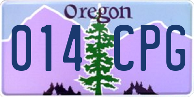 OR license plate 014CPG