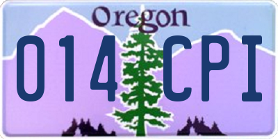 OR license plate 014CPI