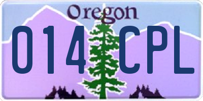OR license plate 014CPL