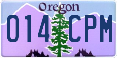 OR license plate 014CPM