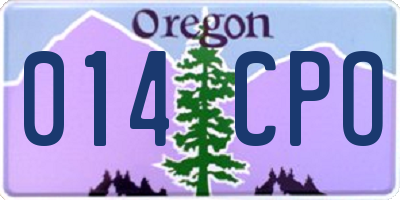 OR license plate 014CPO