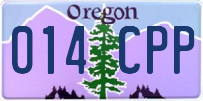 OR license plate 014CPP