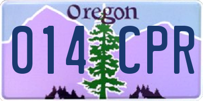 OR license plate 014CPR