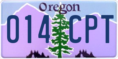 OR license plate 014CPT