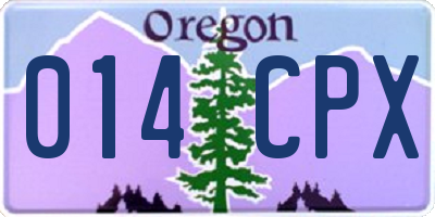 OR license plate 014CPX