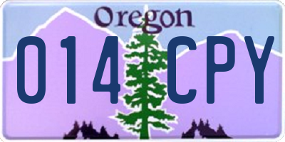 OR license plate 014CPY