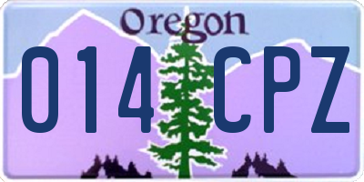 OR license plate 014CPZ