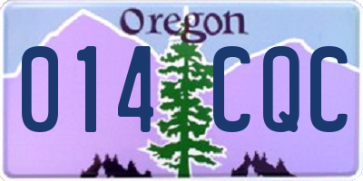 OR license plate 014CQC