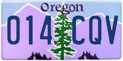 OR license plate 014CQV