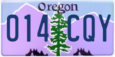 OR license plate 014CQY