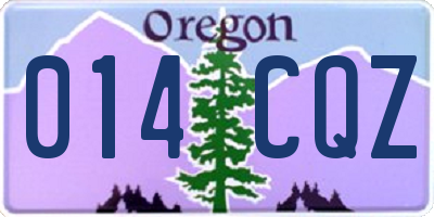 OR license plate 014CQZ