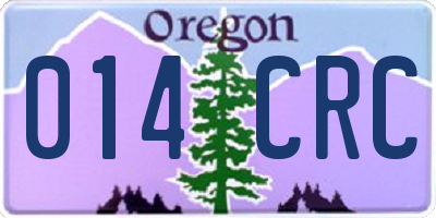 OR license plate 014CRC