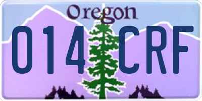OR license plate 014CRF