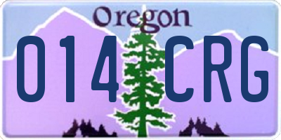 OR license plate 014CRG