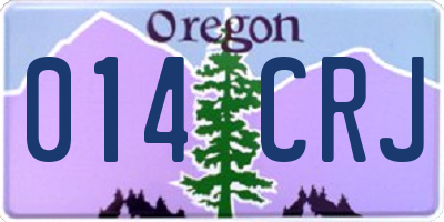 OR license plate 014CRJ