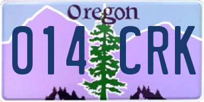 OR license plate 014CRK