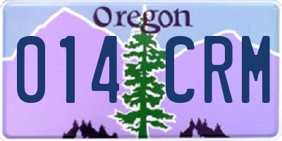 OR license plate 014CRM