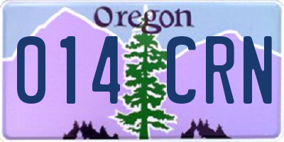 OR license plate 014CRN