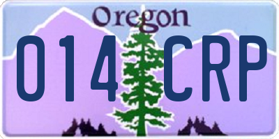 OR license plate 014CRP