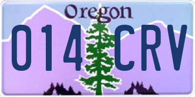 OR license plate 014CRV