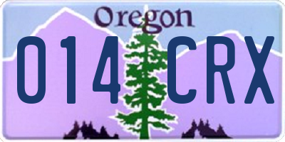 OR license plate 014CRX