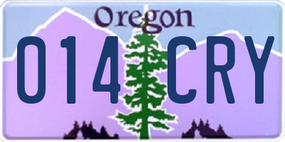 OR license plate 014CRY