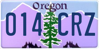 OR license plate 014CRZ