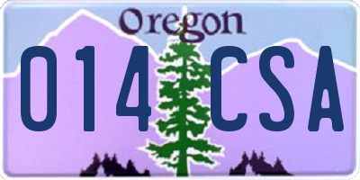 OR license plate 014CSA