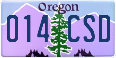 OR license plate 014CSD