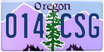 OR license plate 014CSG