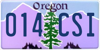 OR license plate 014CSI