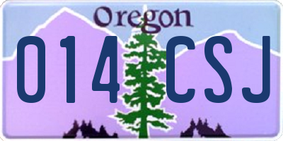 OR license plate 014CSJ