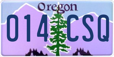 OR license plate 014CSQ
