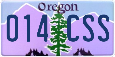 OR license plate 014CSS