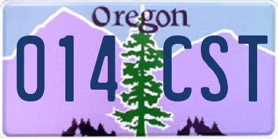 OR license plate 014CST