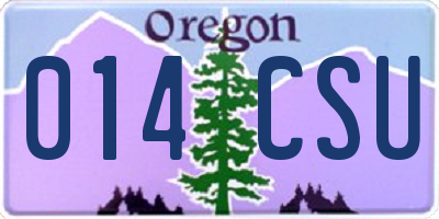 OR license plate 014CSU
