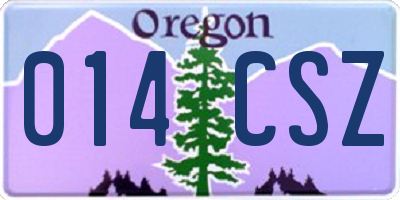 OR license plate 014CSZ