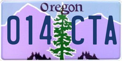 OR license plate 014CTA