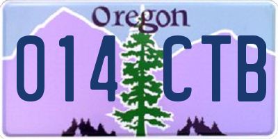 OR license plate 014CTB