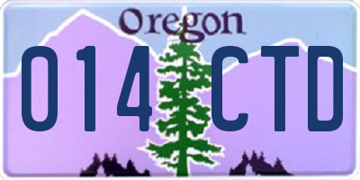 OR license plate 014CTD