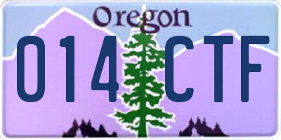 OR license plate 014CTF