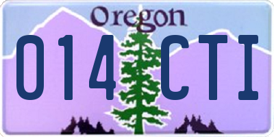 OR license plate 014CTI