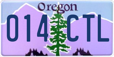 OR license plate 014CTL
