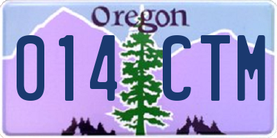 OR license plate 014CTM