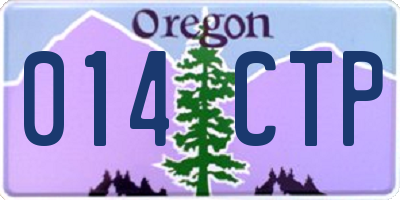 OR license plate 014CTP