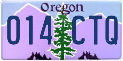 OR license plate 014CTQ