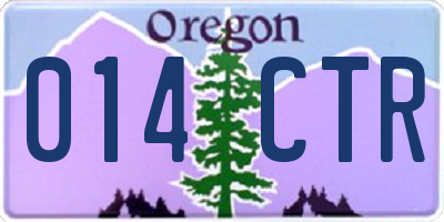 OR license plate 014CTR