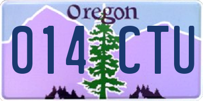 OR license plate 014CTU