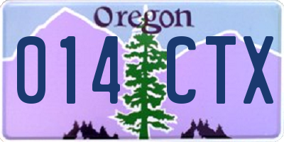 OR license plate 014CTX