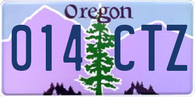 OR license plate 014CTZ